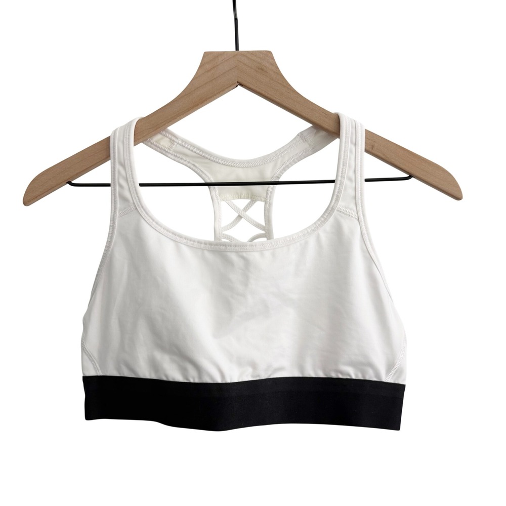 Victoria's Secret Sports Bra White Large Activewear Athletic Athleisure Gym
